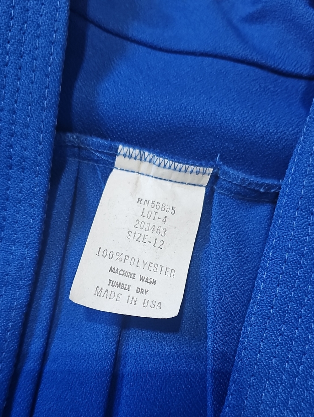 Vintage Blazer Royal Blue Pleated Back Detail 12/Large Open Jacket Suit Coat - Picture 4 of 8